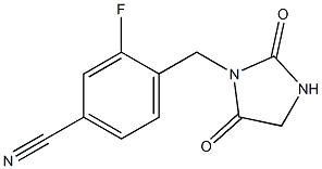 4-[(2,5-dioxoimidazolidin-1-yl)methyl]-3-fluorobenzonitrile Struktur