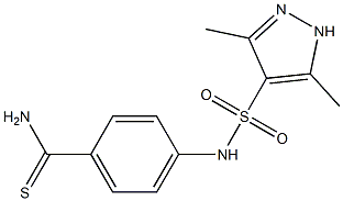 4-[(3,5-dimethyl-1H-pyrazole-4-)sulfonamido]benzene-1-carbothioamide Struktur