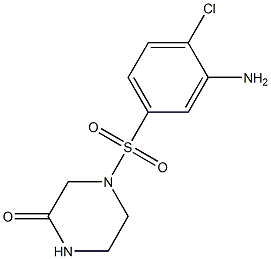 4-[(3-amino-4-chlorobenzene)sulfonyl]piperazin-2-one Struktur