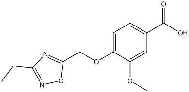 4-[(3-ethyl-1,2,4-oxadiazol-5-yl)methoxy]-3-methoxybenzoic acid Struktur