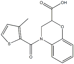 4-[(3-methylthiophen-2-yl)carbonyl]-3,4-dihydro-2H-1,4-benzoxazine-2-carboxylic acid Struktur