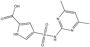 4-[(4,6-dimethylpyrimidin-2-yl)sulfamoyl]-1H-pyrrole-2-carboxylic acid Struktur