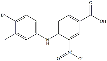 4-[(4-bromo-3-methylphenyl)amino]-3-nitrobenzoic acid Struktur