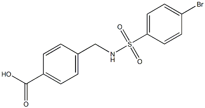 4-[(4-bromobenzene)sulfonamidomethyl]benzoic acid Struktur