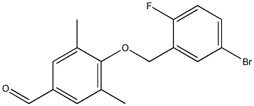 4-[(5-bromo-2-fluorophenyl)methoxy]-3,5-dimethylbenzaldehyde Struktur