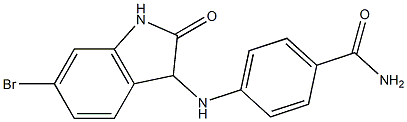 4-[(6-bromo-2-oxo-2,3-dihydro-1H-indol-3-yl)amino]benzamide Struktur