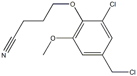 4-[2-chloro-4-(chloromethyl)-6-methoxyphenoxy]butanenitrile Struktur