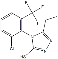 4-[2-chloro-6-(trifluoromethyl)phenyl]-5-ethyl-4H-1,2,4-triazole-3-thiol Struktur