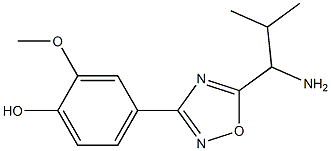 4-[5-(1-amino-2-methylpropyl)-1,2,4-oxadiazol-3-yl]-2-methoxyphenol Struktur