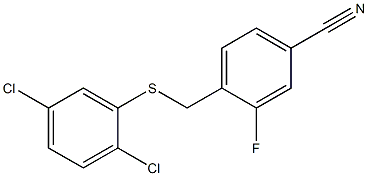 4-{[(2,5-dichlorophenyl)sulfanyl]methyl}-3-fluorobenzonitrile Struktur