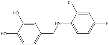 4-{[(2-chloro-4-fluorophenyl)amino]methyl}benzene-1,2-diol Struktur