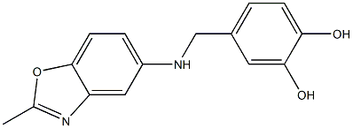 4-{[(2-methyl-1,3-benzoxazol-5-yl)amino]methyl}benzene-1,2-diol Struktur