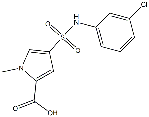 4-{[(3-chlorophenyl)amino]sulfonyl}-1-methyl-1H-pyrrole-2-carboxylic acid Struktur