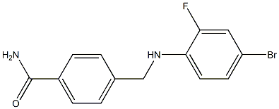 4-{[(4-bromo-2-fluorophenyl)amino]methyl}benzamide Struktur