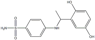 4-{[1-(2,5-dihydroxyphenyl)ethyl]amino}benzene-1-sulfonamide Struktur