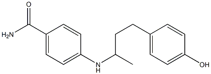 4-{[4-(4-hydroxyphenyl)butan-2-yl]amino}benzamide Struktur