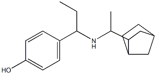 4-{1-[(1-{bicyclo[2.2.1]heptan-2-yl}ethyl)amino]propyl}phenol Struktur