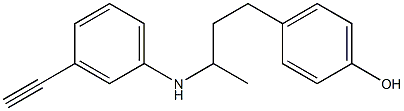 4-{3-[(3-ethynylphenyl)amino]butyl}phenol Struktur