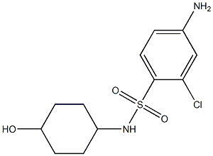 4-amino-2-chloro-N-(4-hydroxycyclohexyl)benzene-1-sulfonamide Struktur