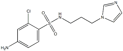 4-amino-2-chloro-N-[3-(1H-imidazol-1-yl)propyl]benzene-1-sulfonamide Struktur