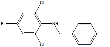 4-bromo-2,6-dichloro-N-[(4-methylphenyl)methyl]aniline Struktur