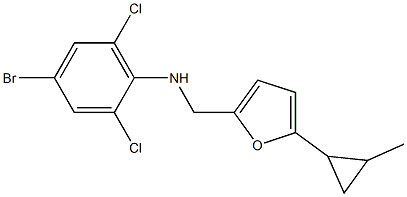 4-bromo-2,6-dichloro-N-{[5-(2-methylcyclopropyl)furan-2-yl]methyl}aniline Struktur