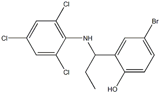 4-bromo-2-{1-[(2,4,6-trichlorophenyl)amino]propyl}phenol Struktur