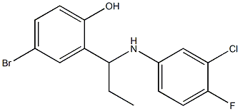 4-bromo-2-{1-[(3-chloro-4-fluorophenyl)amino]propyl}phenol Struktur