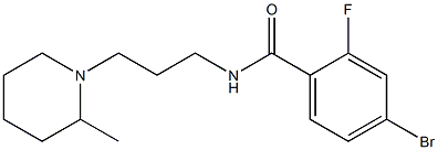 4-bromo-2-fluoro-N-[3-(2-methylpiperidin-1-yl)propyl]benzamide Struktur