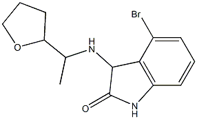 4-bromo-3-{[1-(oxolan-2-yl)ethyl]amino}-2,3-dihydro-1H-indol-2-one Struktur