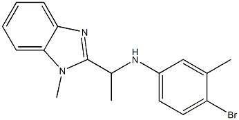 4-bromo-3-methyl-N-[1-(1-methyl-1H-1,3-benzodiazol-2-yl)ethyl]aniline Struktur