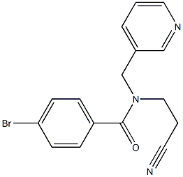 4-bromo-N-(2-cyanoethyl)-N-(pyridin-3-ylmethyl)benzamide Struktur