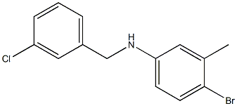 4-bromo-N-[(3-chlorophenyl)methyl]-3-methylaniline Struktur