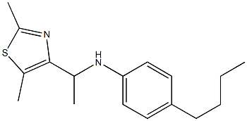 4-butyl-N-[1-(2,5-dimethyl-1,3-thiazol-4-yl)ethyl]aniline Struktur