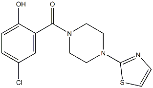 4-chloro-2-{[4-(1,3-thiazol-2-yl)piperazin-1-yl]carbonyl}phenol Struktur