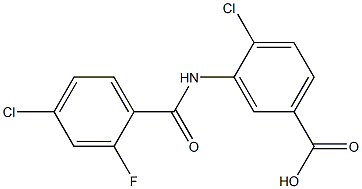 4-chloro-3-[(4-chloro-2-fluorobenzene)amido]benzoic acid Struktur