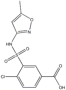 4-chloro-3-[(5-methyl-1,2-oxazol-3-yl)sulfamoyl]benzoic acid Struktur