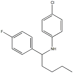 4-chloro-N-[1-(4-fluorophenyl)pentyl]aniline Struktur