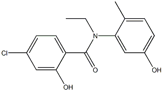 4-chloro-N-ethyl-2-hydroxy-N-(5-hydroxy-2-methylphenyl)benzamide Struktur