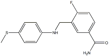 4-fluoro-3-({[4-(methylsulfanyl)phenyl]amino}methyl)benzamide Struktur