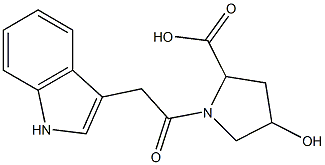 4-hydroxy-1-(1H-indol-3-ylacetyl)pyrrolidine-2-carboxylic acid Struktur