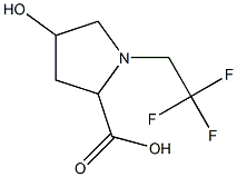 4-hydroxy-1-(2,2,2-trifluoroethyl)pyrrolidine-2-carboxylic acid Struktur