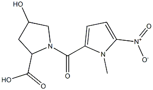 4-hydroxy-1-[(1-methyl-5-nitro-1H-pyrrol-2-yl)carbonyl]pyrrolidine-2-carboxylic acid Struktur