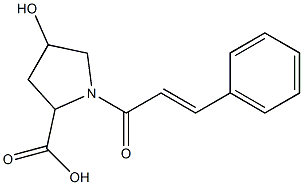 4-hydroxy-1-[(2E)-3-phenylprop-2-enoyl]pyrrolidine-2-carboxylic acid Struktur