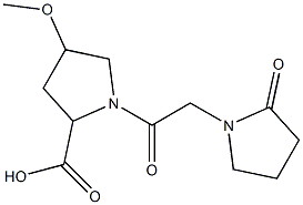 4-methoxy-1-[2-(2-oxopyrrolidin-1-yl)acetyl]pyrrolidine-2-carboxylic acid Struktur