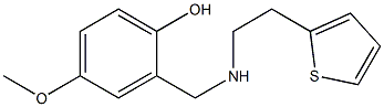 4-methoxy-2-({[2-(thiophen-2-yl)ethyl]amino}methyl)phenol Struktur