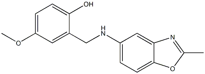 4-methoxy-2-{[(2-methyl-1,3-benzoxazol-5-yl)amino]methyl}phenol Struktur