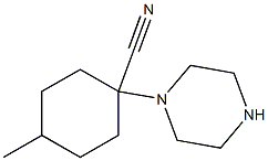 4-methyl-1-(piperazin-1-yl)cyclohexane-1-carbonitrile Struktur