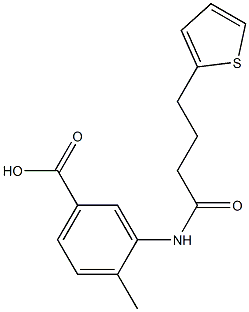 4-methyl-3-[4-(thiophen-2-yl)butanamido]benzoic acid Struktur