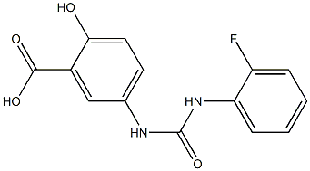 5-({[(2-fluorophenyl)amino]carbonyl}amino)-2-hydroxybenzoic acid Struktur